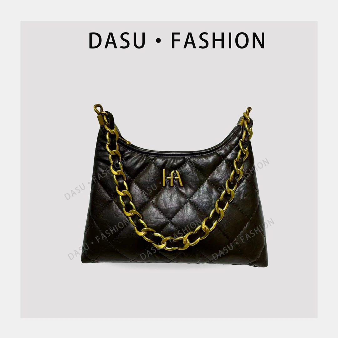 【苏总专属】QYX-9628-松茶色轻奢女士时尚气质小众腋下包斜挎包