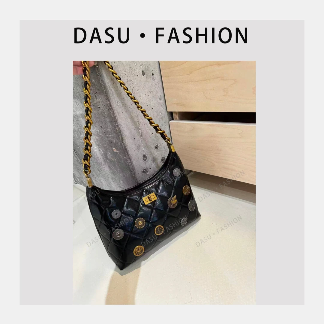 【苏总专属】SD-5103-小香黑轻奢女士时尚气质小众腋下包斜挎包