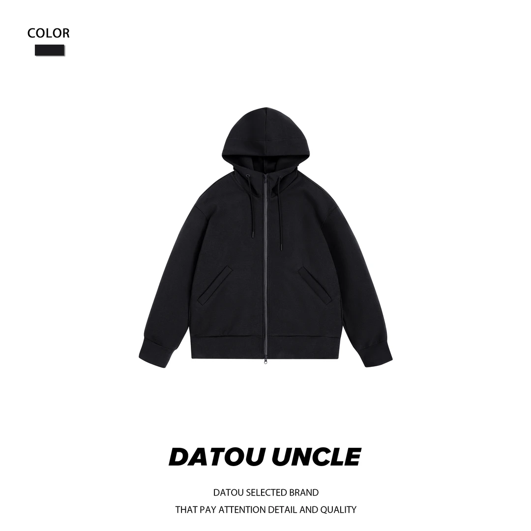 【大头叔叔·极简】重磅空气珠地棉连帽拉链开衫卫衣