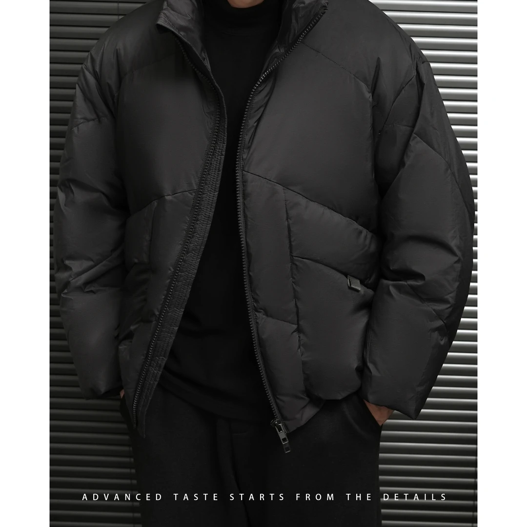 【大头叔叔】90白鸭绒 冬季解构高级感龟背立领加厚羽绒服DDY8015