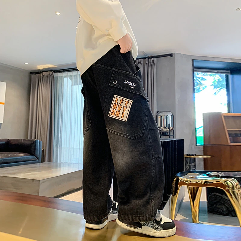 儿童装男童冬装加绒裤子2025新款中大童冬季男孩秋冬款牛仔裤长裤