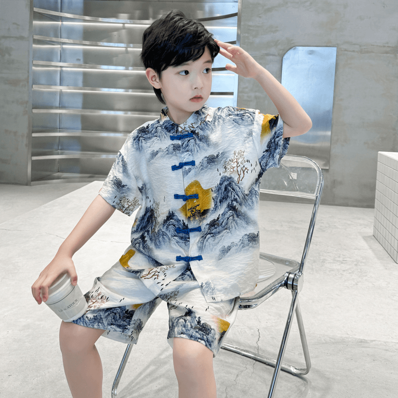 儿童装男童夏季汉服套装2024新款夏款中国风古装夏装古风演出服潮