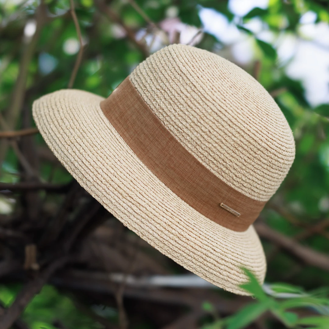 轻奢进口拉菲草赫本帽帽子优雅贵气名媛风礼帽渔夫草帽女
