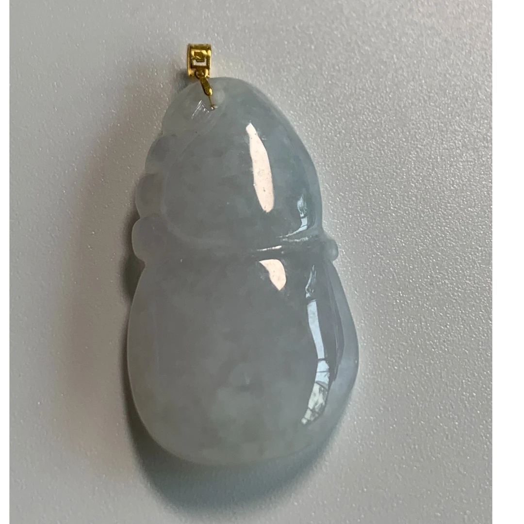 【京都玉品】18Ｋ金缅甸天然Ａ货翡翠冰葫芦【整体38Ｘ18Ｘ6Ａ112】