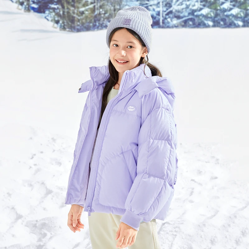 巴拉巴拉女童冬季防寒保暖连帽厚外套幻彩亮面羽绒服202423107013