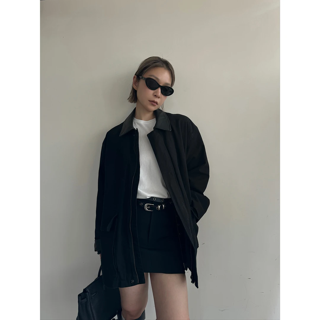 SOLSOL-YEARLYPLAN24秋冬可拆卸两件式复古夹克时髦穿搭