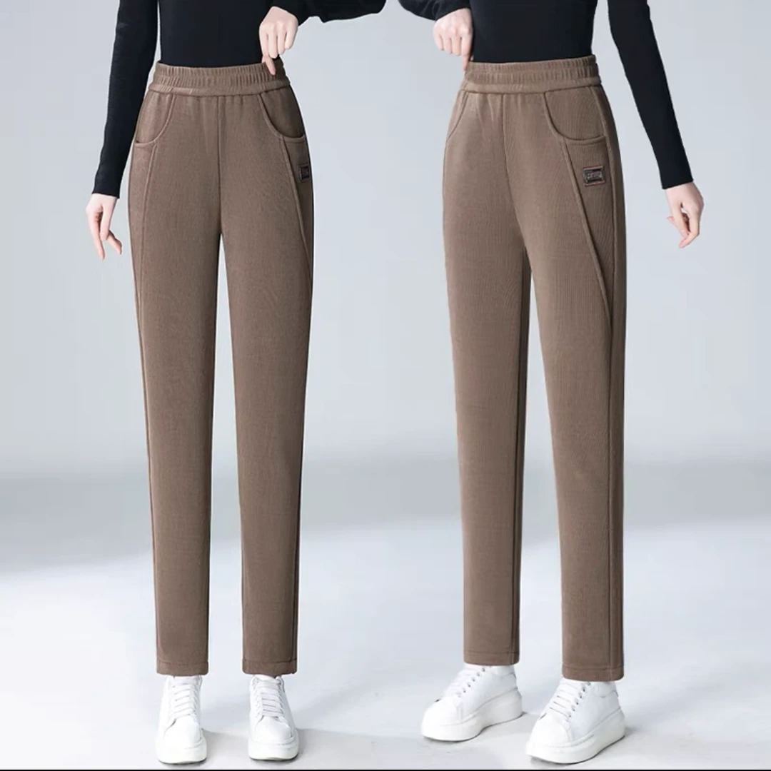 妈妈装2024春季新款高腰显瘦休闲裤中年长裤春秋小脚裤哈伦裤