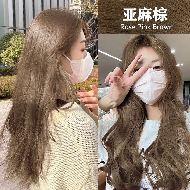 免漂亚麻棕染发剂2023推荐潮色自己在家染发膏泡泡天然植物纯显白
