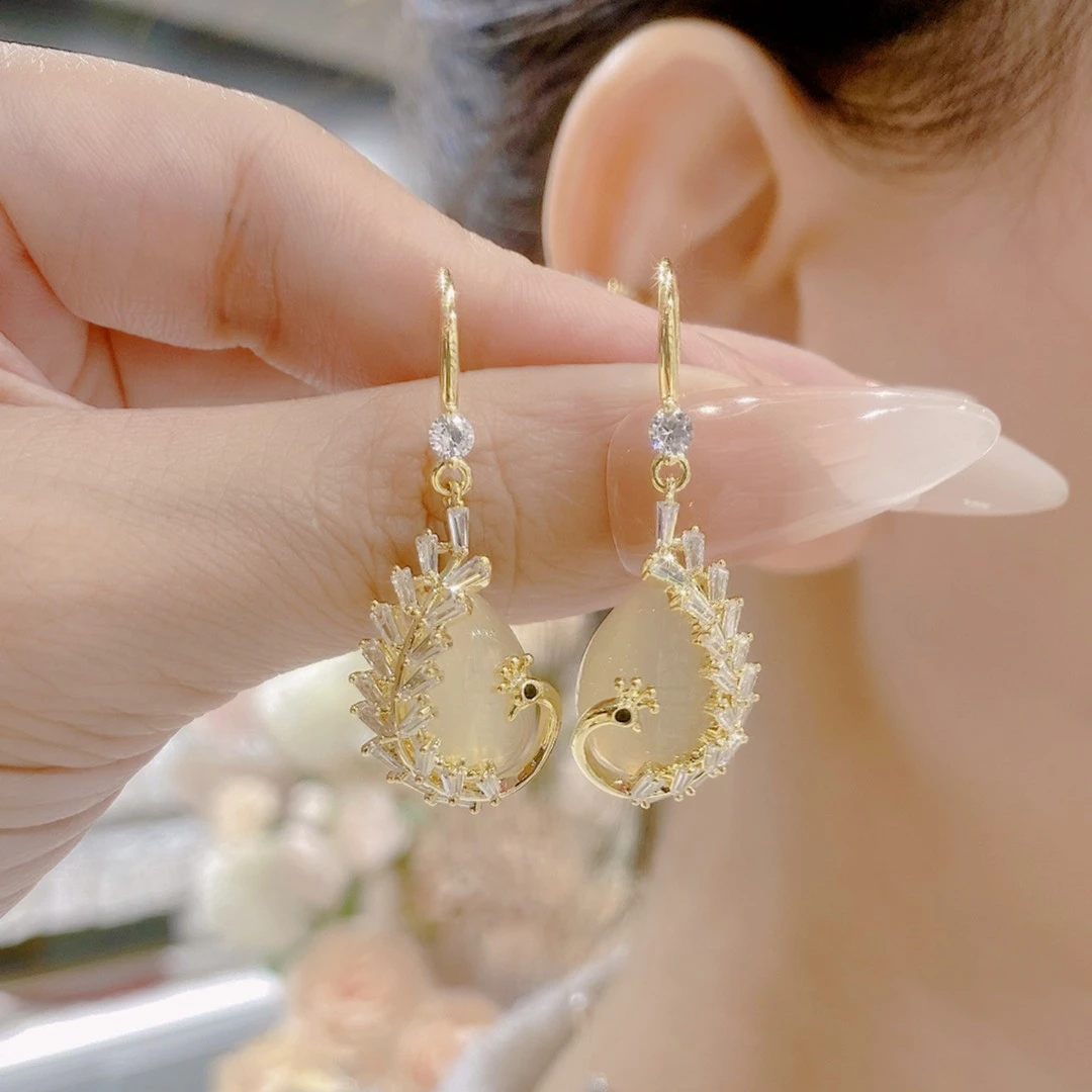 铜合金耳饰 新款密锆凤凰耳环4669号时尚轻奢潮流气质百搭必备款