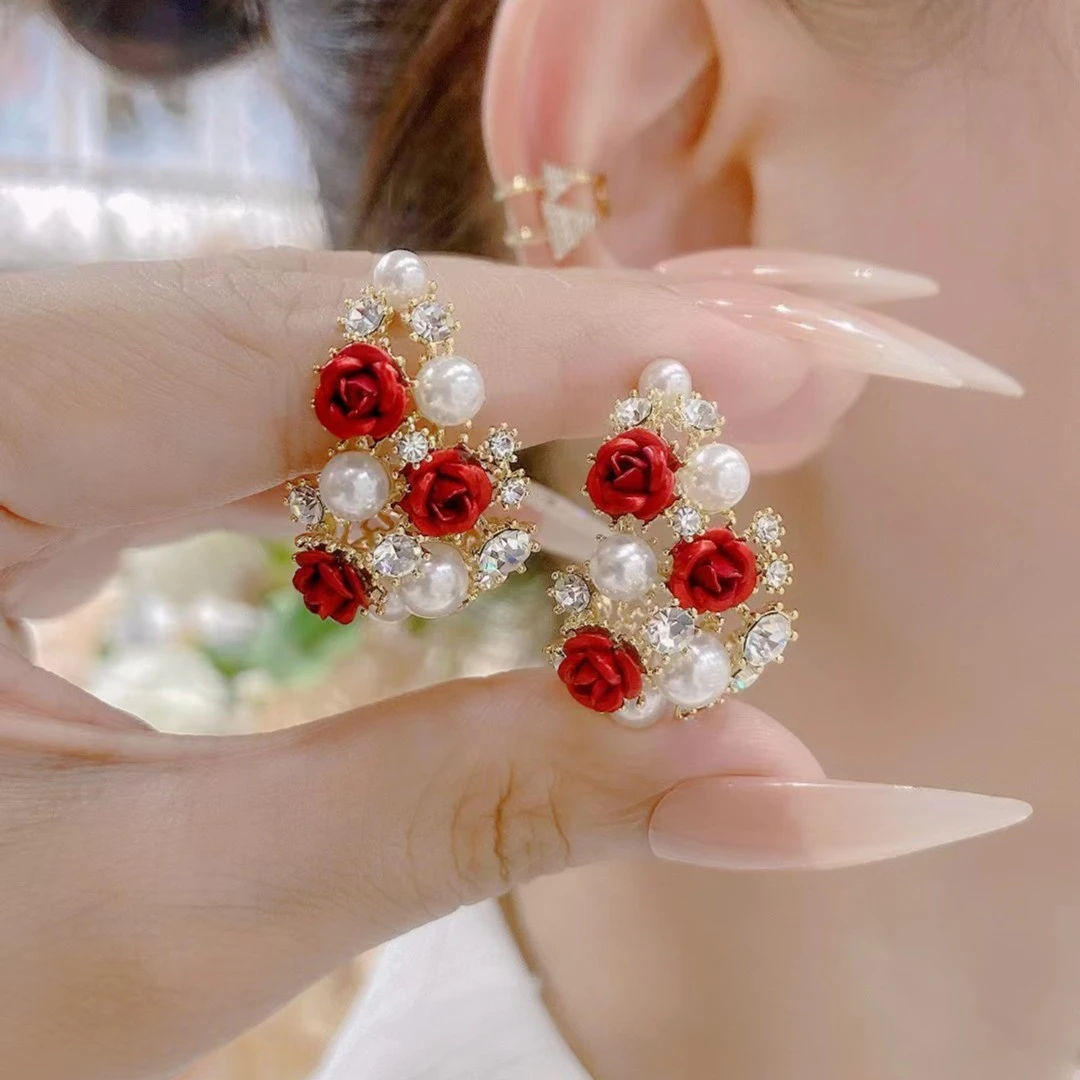 铜合金耳饰 繁花似锦耳环4439号时尚气质百搭个性潮流新款