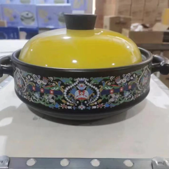 砂锅浅口家用耐高温老式平底商用煲汤明火宽口火锅汤锅