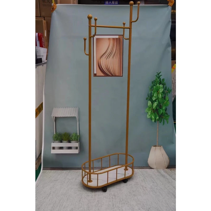 衣架落地卧室挂衣架可移动带轮家用客厅网红衣帽架落地家用衣帽架