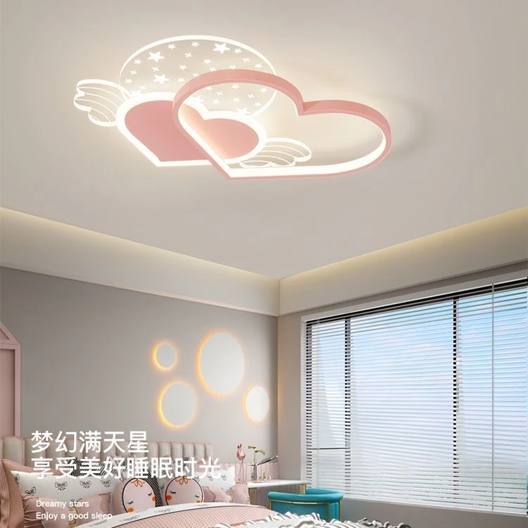 全光谱护眼儿童卧室灯简约现代男孩女孩房间灯北欧创意爱心吸顶灯