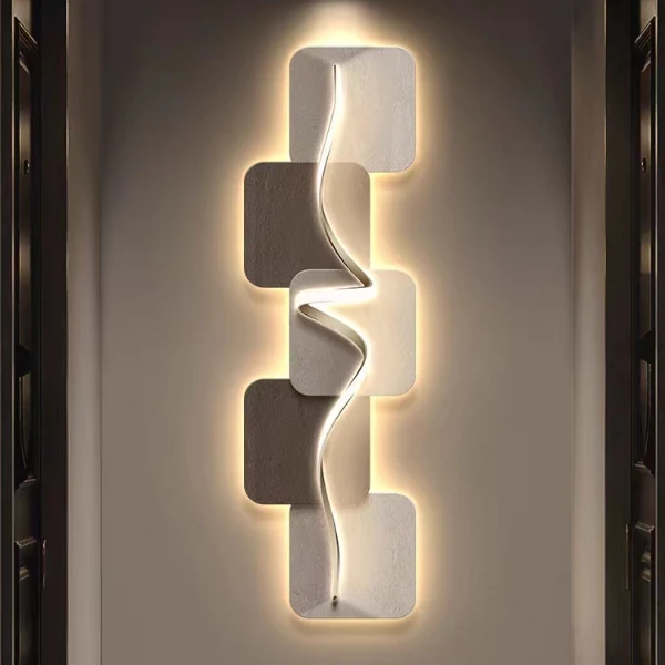 现代简约风入户玄关led灯装饰画抽象走廊过道挂画创意发光壁画