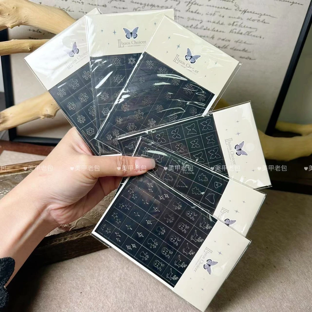 【6张】老包优选·圣诞元素镂空两用款美甲贴纸拍拍贴纸