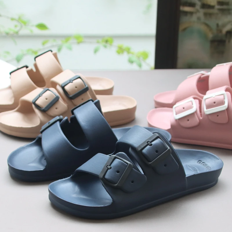 泰国进口后空女凉鞋搭扣时尚百搭夏季外穿休闲厚底软底舒适拖鞋