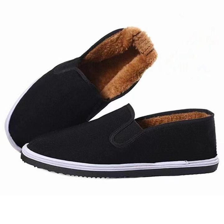 冬季新款劳保耐磨男款休闲一脚蹬外穿爸爸轻便男士鞋棉鞋舒适2024