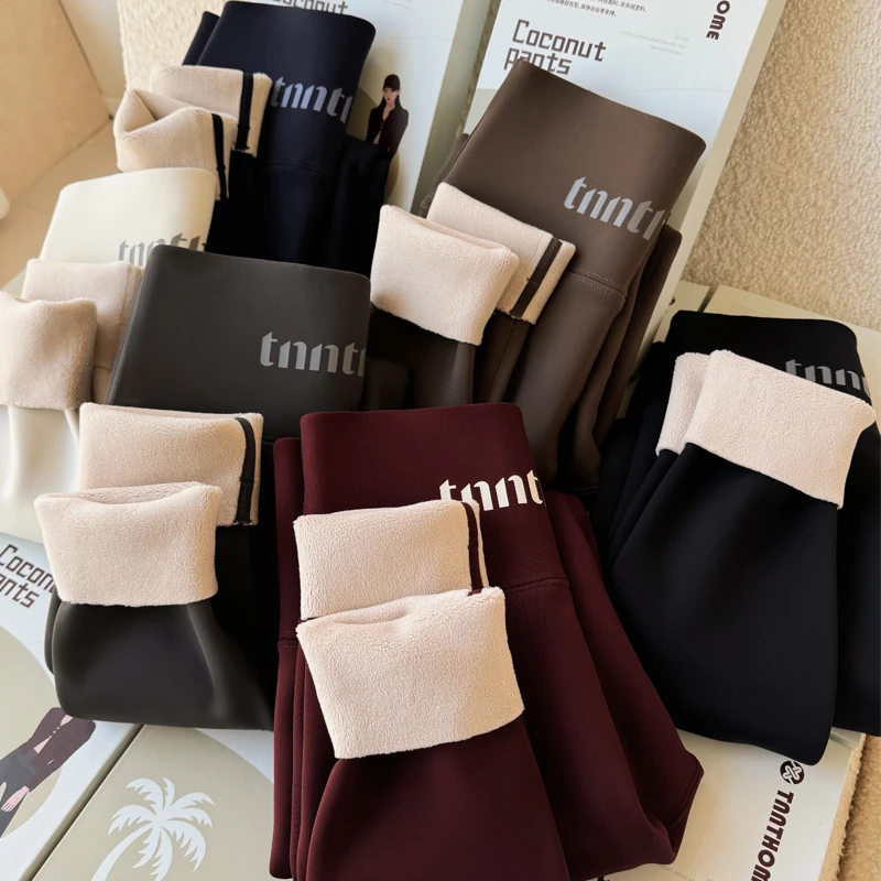 加绒加厚鲨鱼裤女外穿秋冬保暖显瘦打底裤高腰收腹弹力瑜伽芭比裤