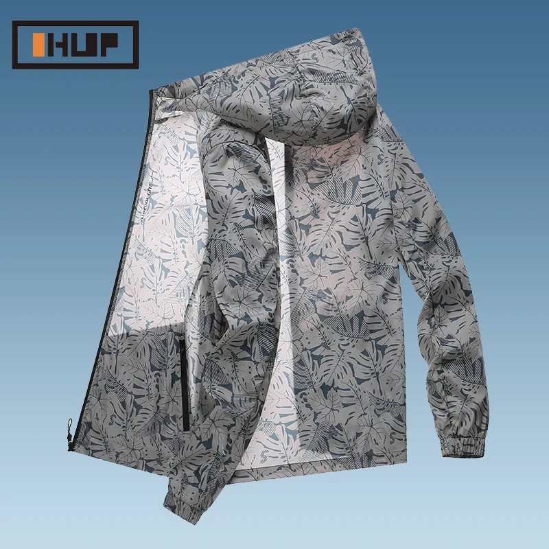 OHUP防晒衣男款夏季冰丝印花轻薄外套男士2024年户外透气防晒服