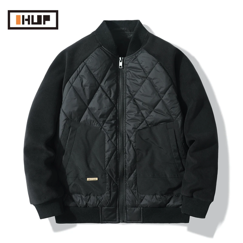 拼接棒球领棉服男士冬季宽松休闲棉袄加厚保暖防风休闲夹棉外套男