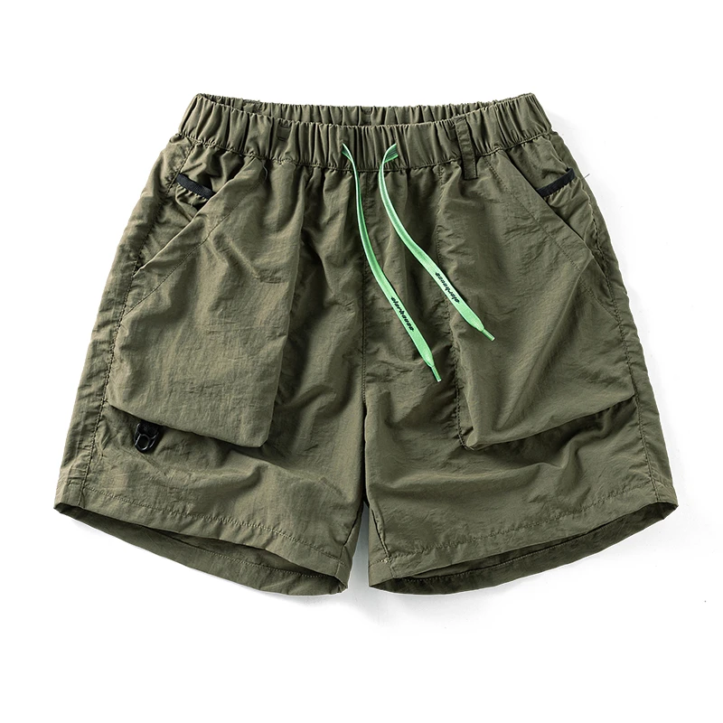 日系CityBoy机能户外速干三分短裤夏季宽松男薄款大码军绿色短裤