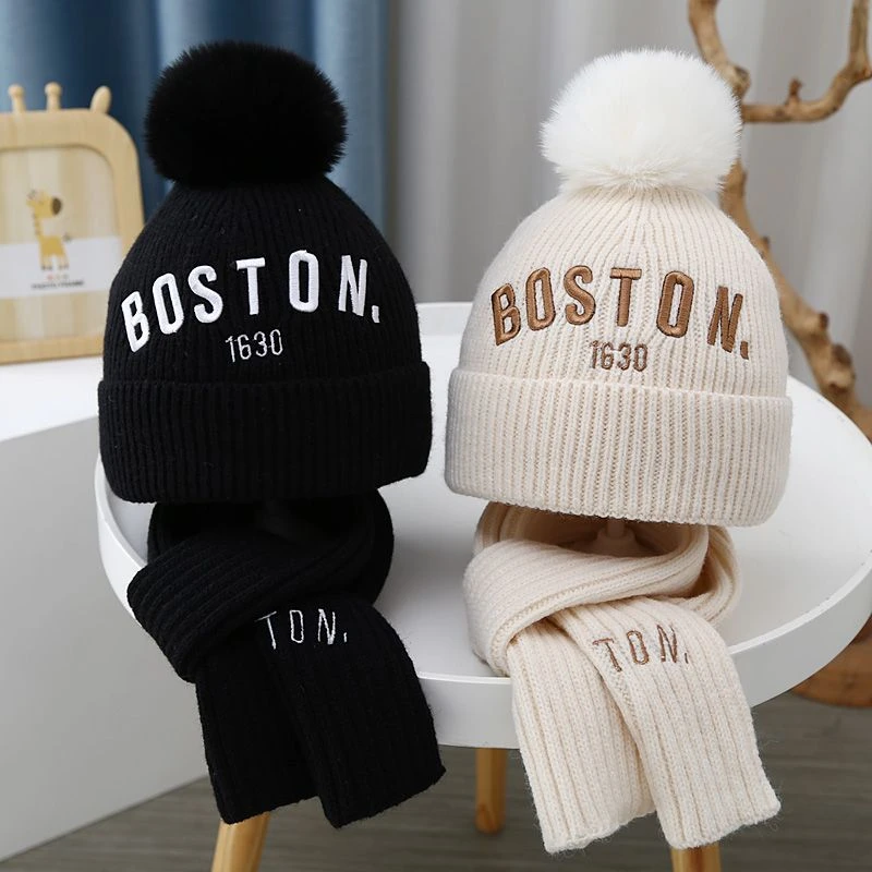 儿童冬天帽子冬季潮款宝宝保暖帽子冬款围巾两件套男女童上学防
