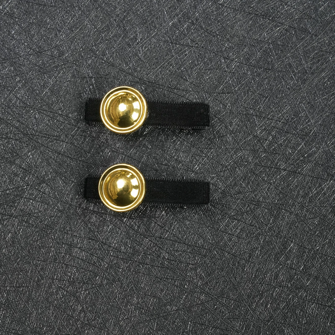 韩国金扣子丝绒鸭嘴夹气质时尚百搭黑色复古法式简约韩版ins精致