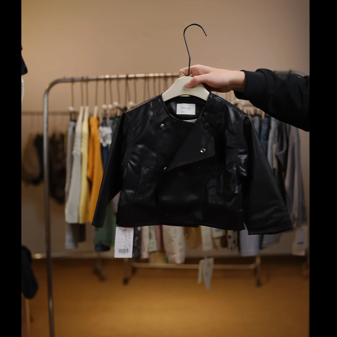 C3336 [BKT] 韩版亲子皮夹克