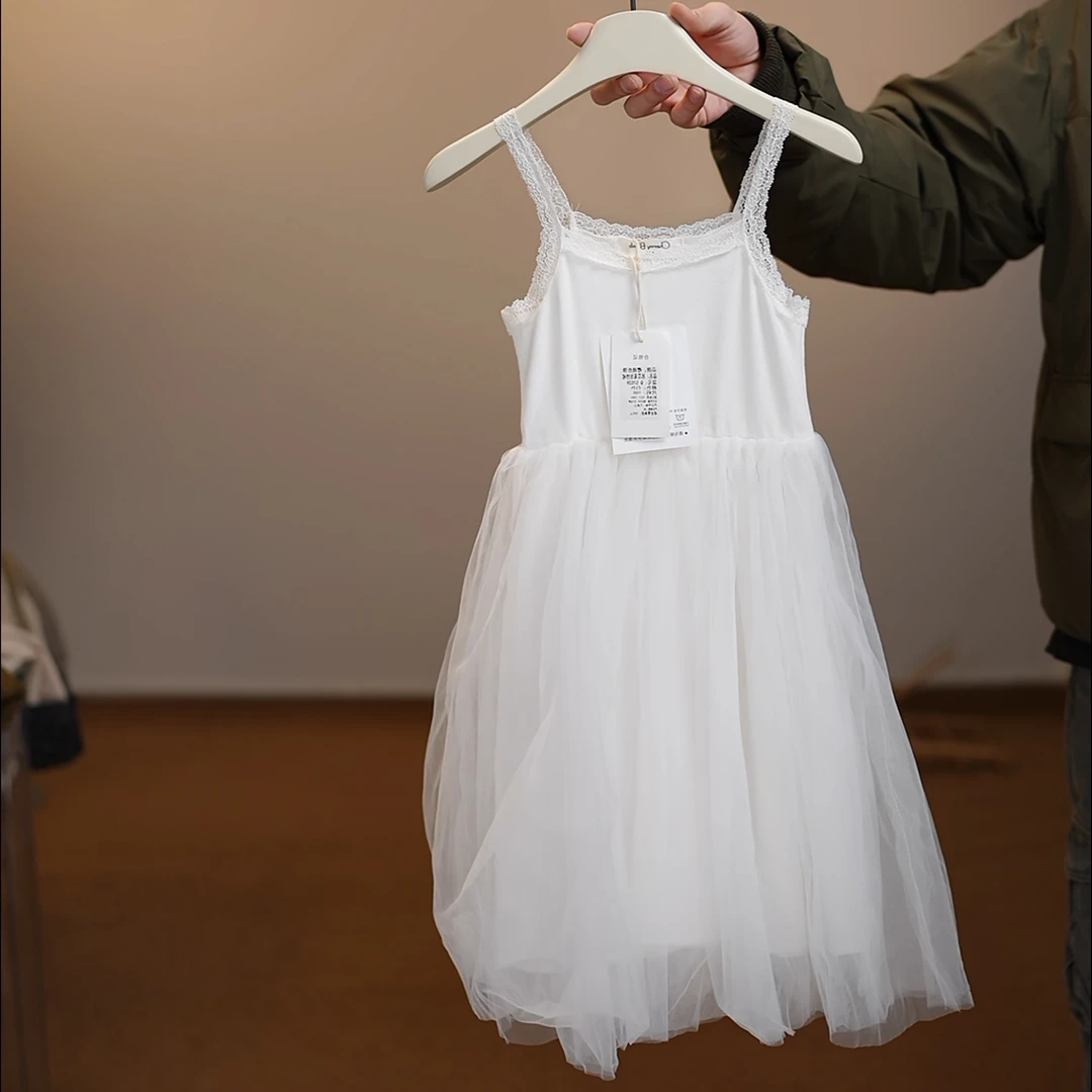 S2039【樱桃炸弹】韩系吊带蕾丝纱裙