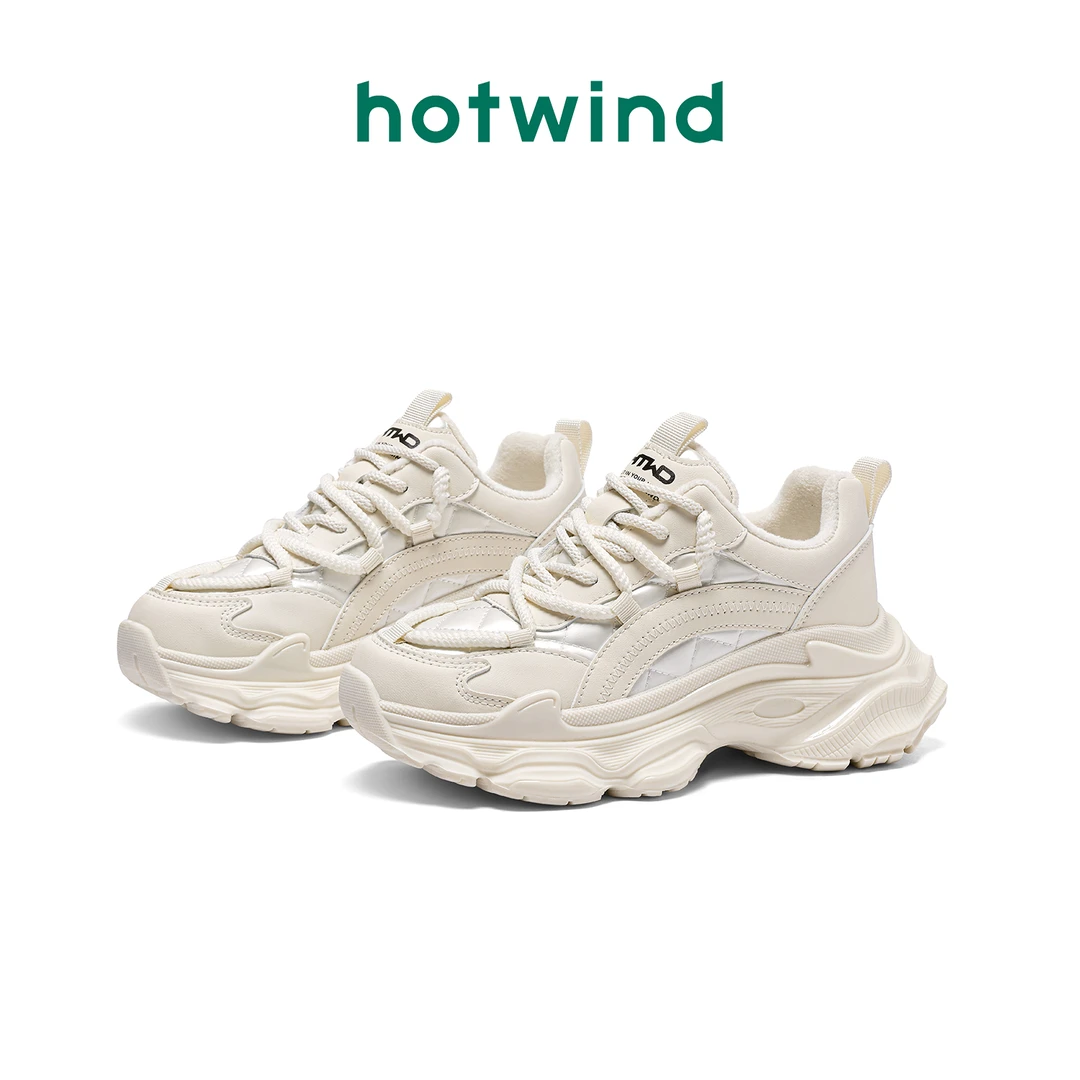 【流光千金】Hotwind/热风休闲鞋女士2023秋冬时尚百搭厚底老爹鞋