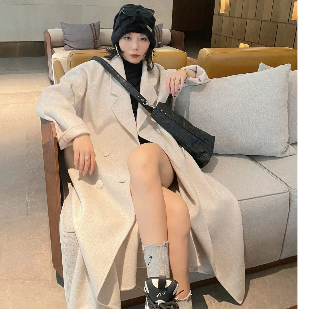 【米兰假日】高个子超长双面呢大衣女长款毛呢高端毛呢外套#826