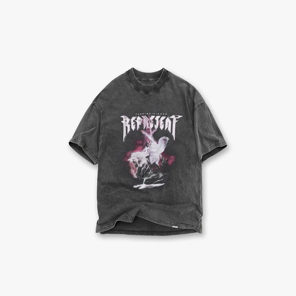 【独角兽】REPRESENT FW23 字母图案圆领短袖T恤