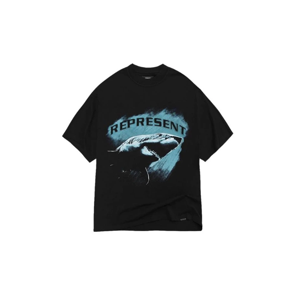 【大白鲨2.0】REPRESENT FW22 胸口鲨鱼印花圆领套头短袖T恤