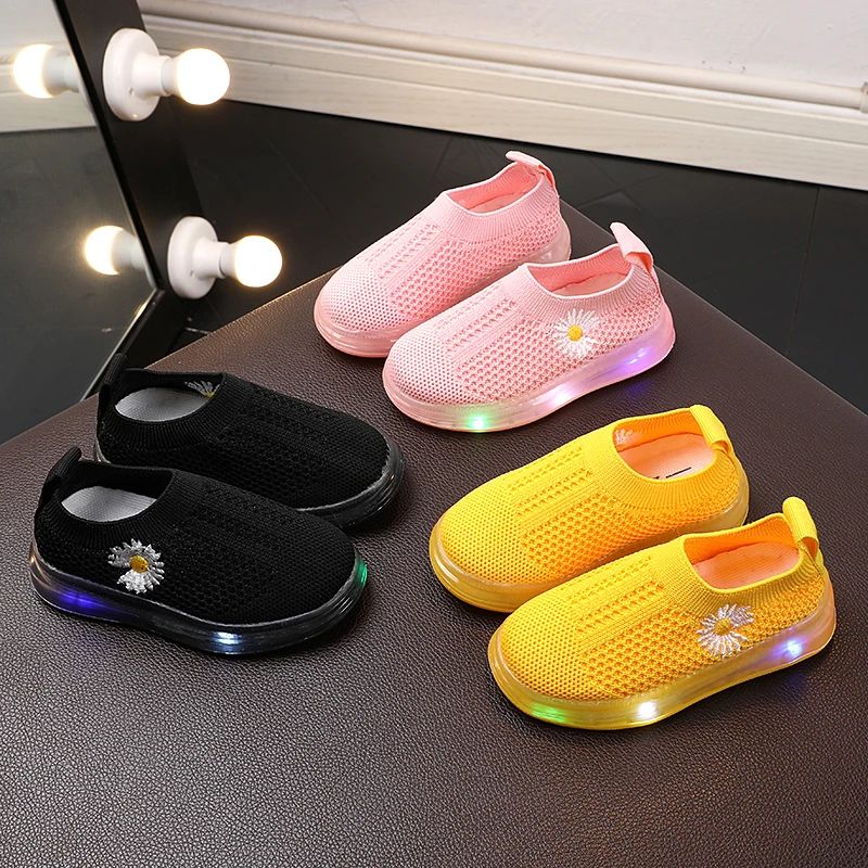 特价春季儿童袜子鞋1-5岁2透气男童单鞋小童糖果色闪灯休闲板鞋潮