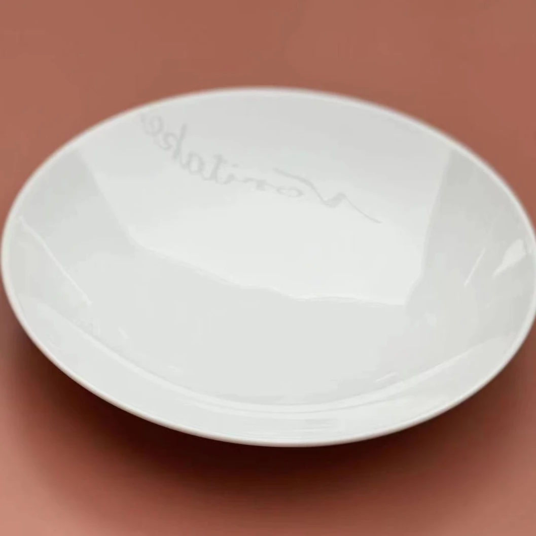 Noritake则武 PLAIN WHITE系列 简约家用酒店纯色白深盘