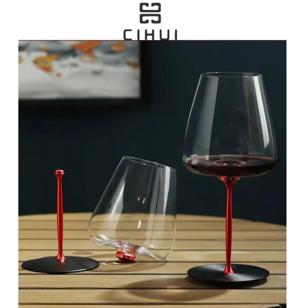 Sharlife圆舞曲 创意家用送礼可拆卸带钻水晶玻璃旋转红酒杯460ML