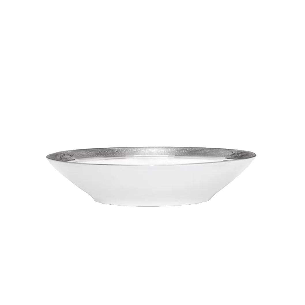 Noritake则武 CRESTWOOD 银色欧式家用高档西餐餐具 麦片碗19cm