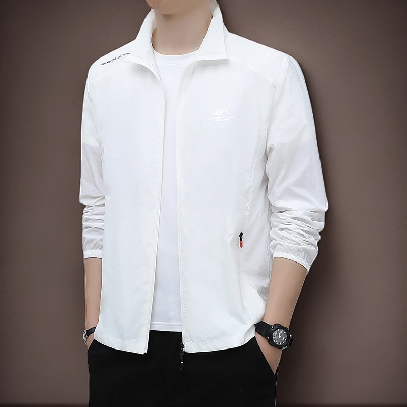 夏季新款冰感丝滑防晒衣男士薄款立领防紫外线钓鱼户外骑行防晒服