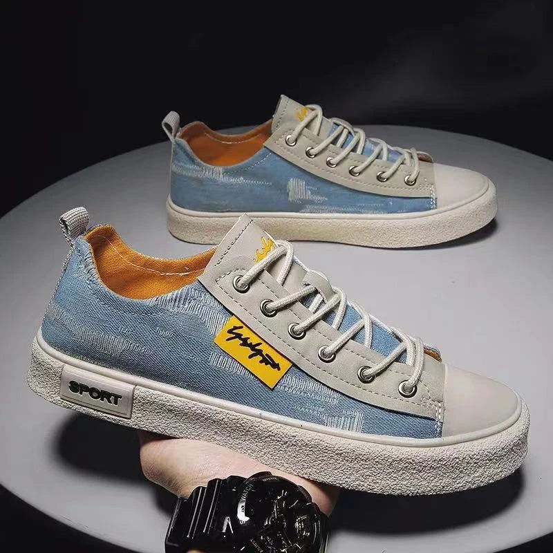 直播男鞋2023新款春季韩版潮流百搭平底板鞋男士休闲帆布鞋潮鞋