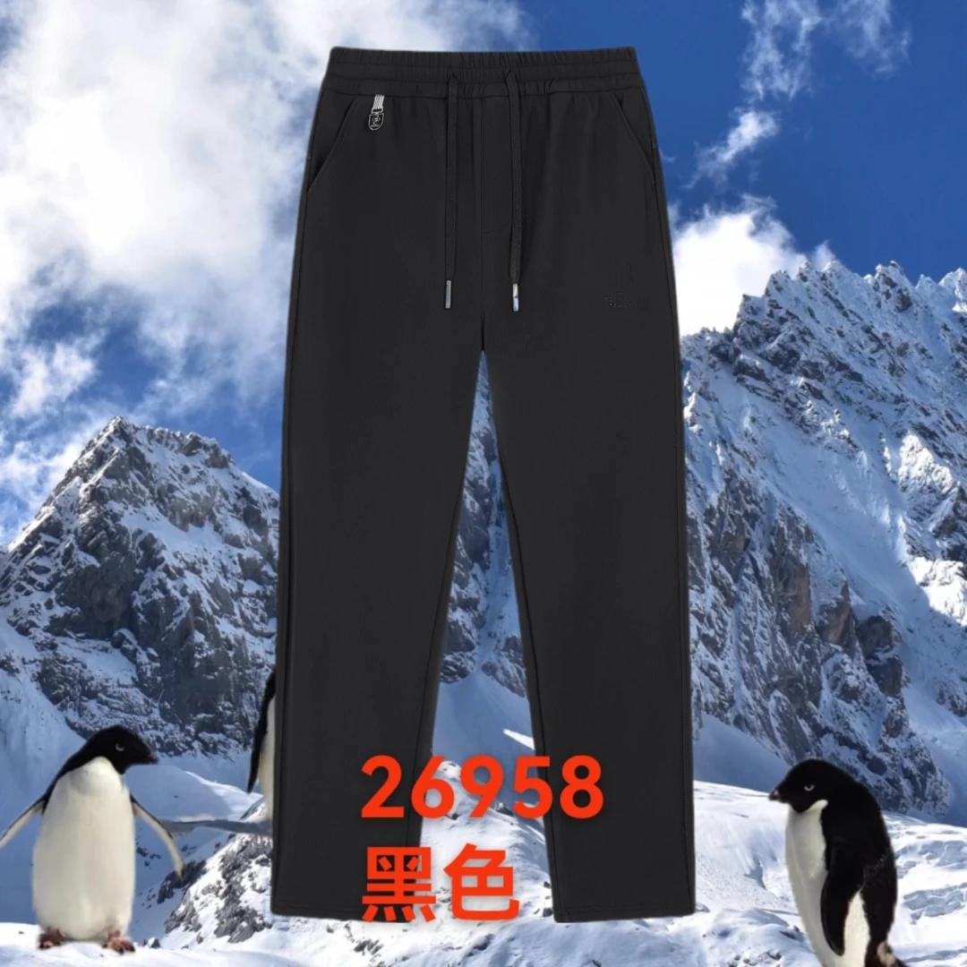 裤子休闲裤户外黑色加绒加厚保暖运动26958