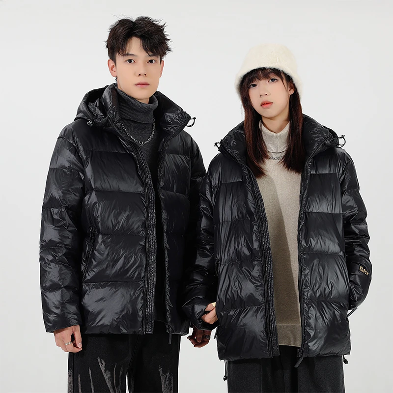 断码清仓高品质白鸭绒线下专柜穿-20度一件过冬黑金连帽50绒棉服