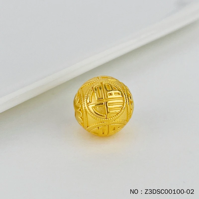 3D硬金福字转运珠（约10.3mm）