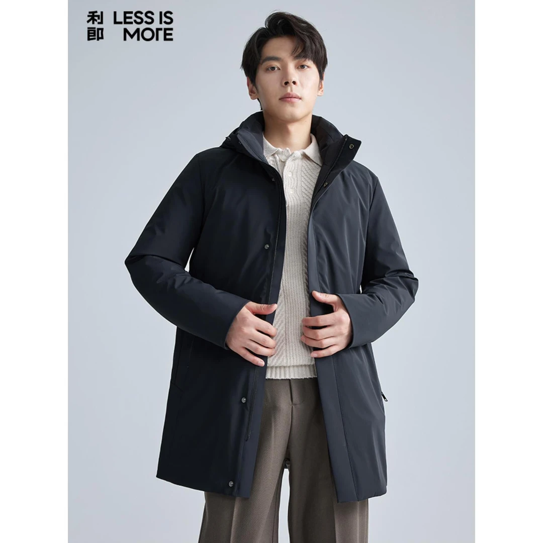 【白鸭绒长款大衣】Lilanz/利郎时尚轻薄羽绒服长款 (A4DBR007)