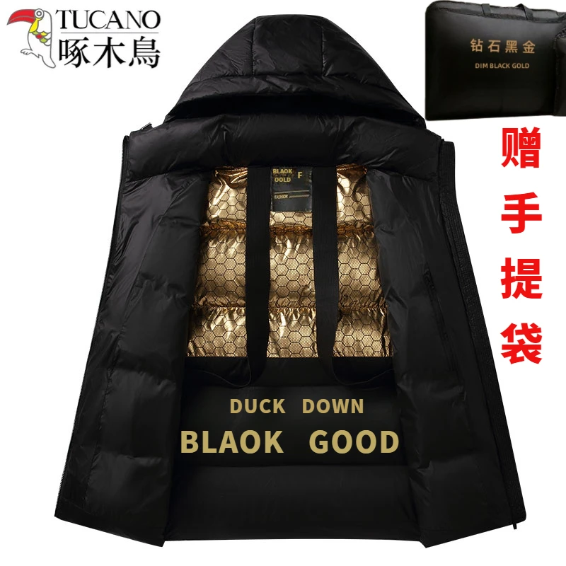 啄木鸟大码黑金防寒服秋冬季新款防风保暖加厚短款男女情侣外套男