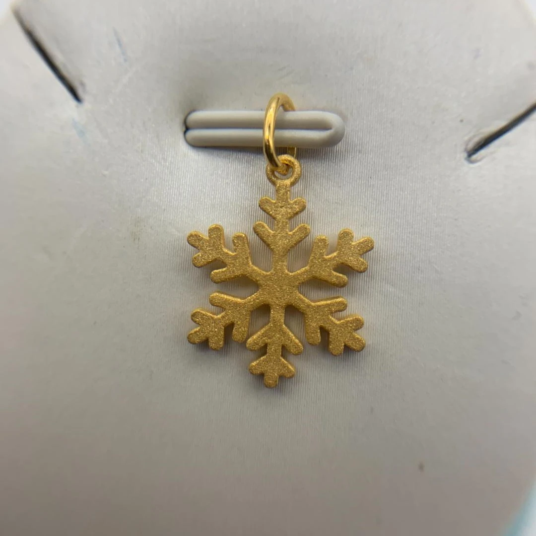 足金999 5G工艺亮面雪花吊坠时尚经典精致百搭1.85g