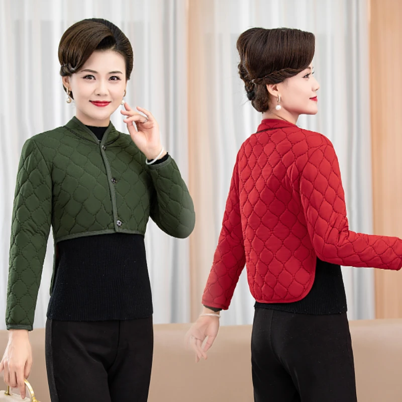 妈妈秋冬长袖护肩加厚加绒保暖护背小马甲中老年女装冬季小背心