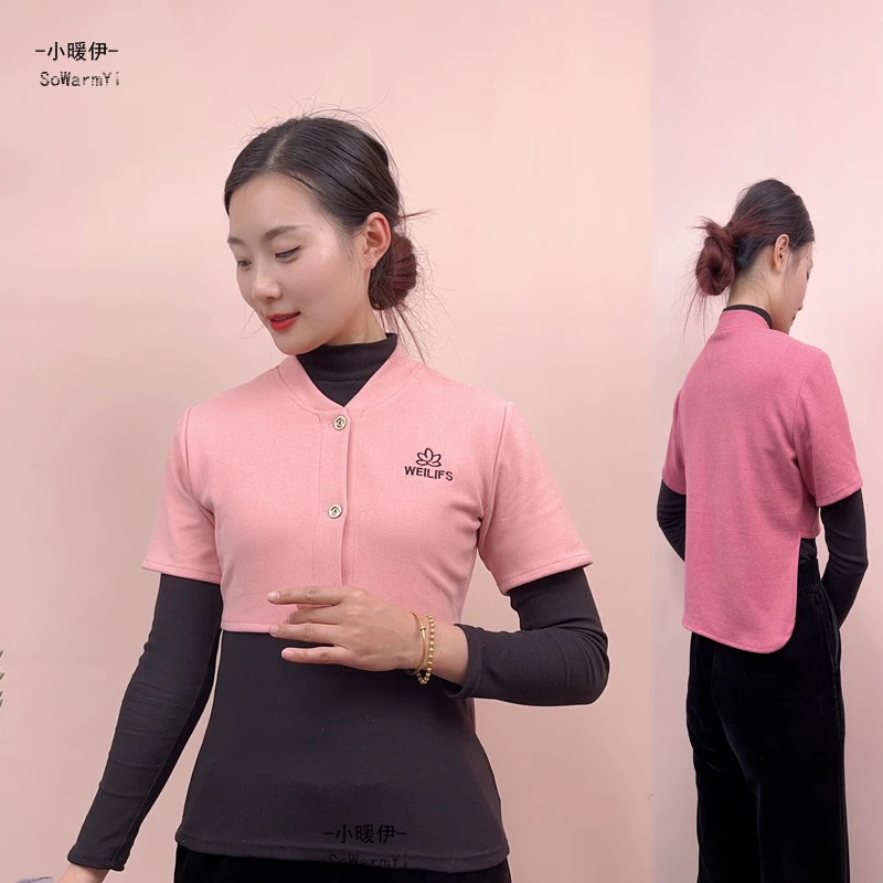 中年女装春季新款护肩妈妈装短袖薄款空调房小马甲休闲护背坎肩