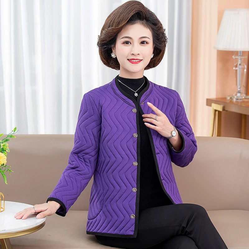 中老年女装冬季小棉衣妈妈加厚加绒外套防寒保暖小棉袄秋冬宽松