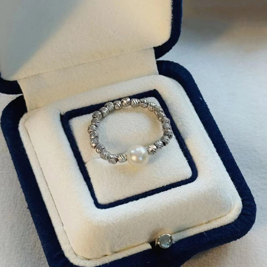 【罗伊伊推荐】淡水珍珠戒指 3-6mm S925银（两个）  YJ532000T