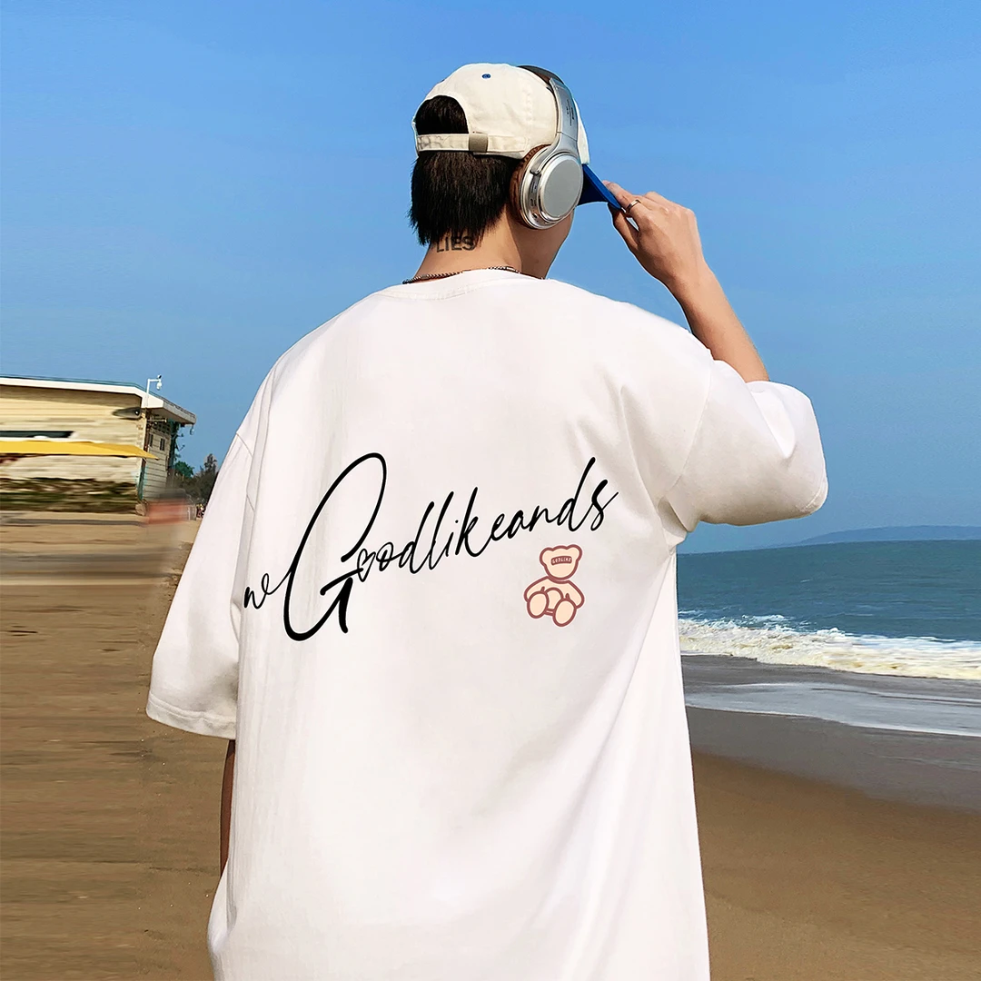 GODLIKE/古莱登夏季短袖T恤纯棉男女同款潮牌半袖纯棉宽松落肩t恤